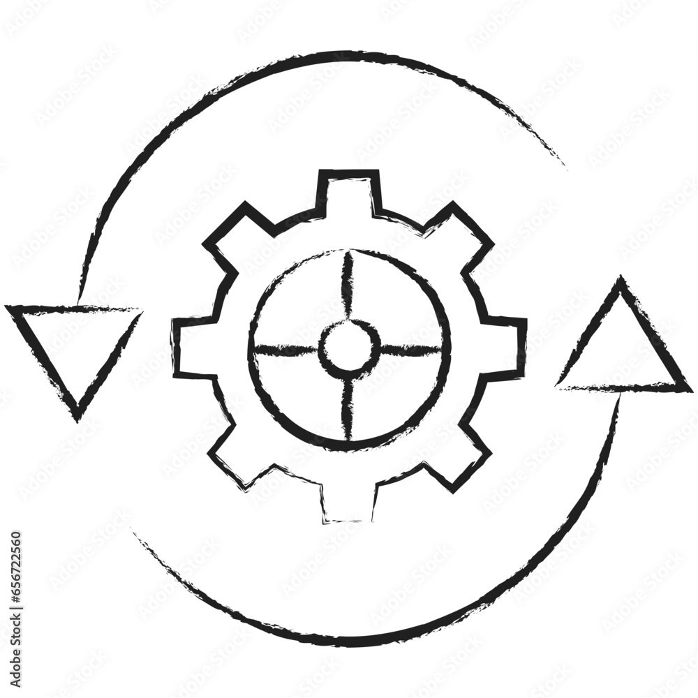 Hand drawn Settings Refresh icon Hand drawn Settings Refresh icon