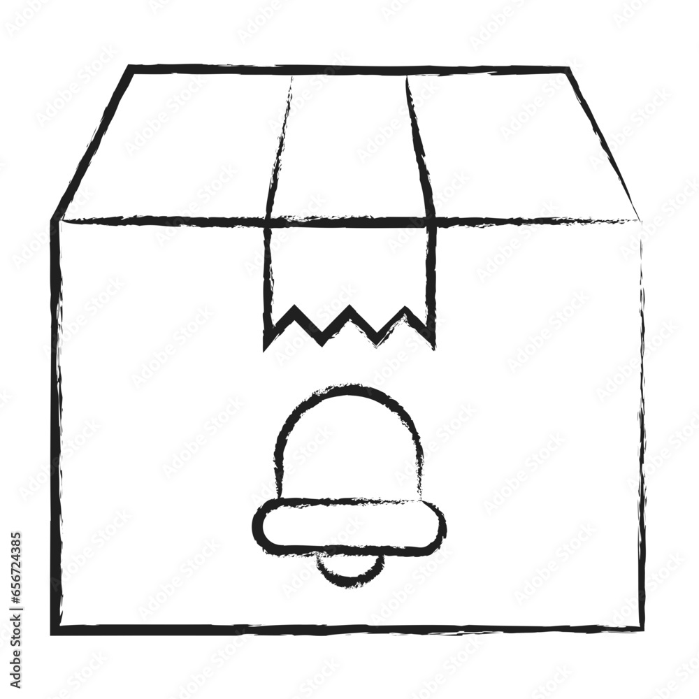 Hand drawn Delivery Box Notification icon Hand drawn Delivery Box Notification icon