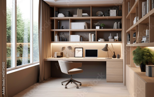 Modern home office. Generat...