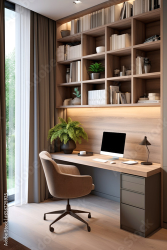 Modern home office. Generat...