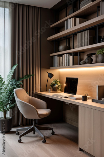 Modern home office. Generat...