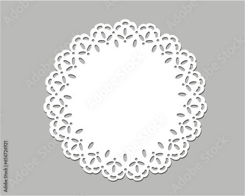 Vintage Lace Doily, Decorative Place Mat Design, Laser Cutting Template