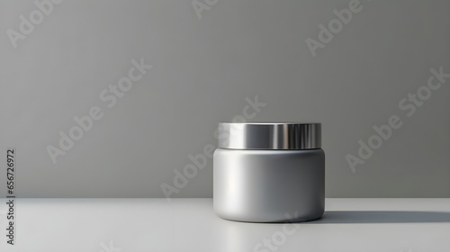 Aluminum cosmetic container mockup jar bottle  photo