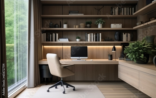 Modern home office. Generat...