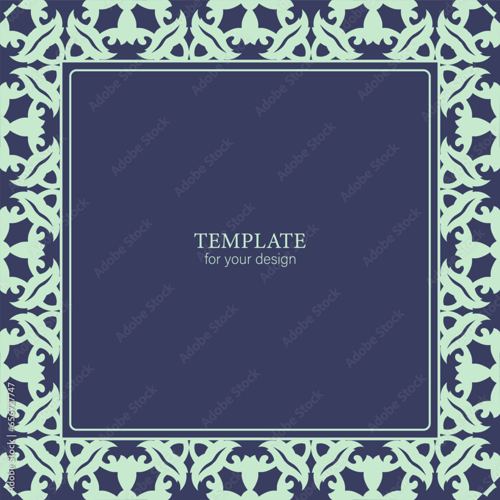 Frame with classic ornament. Ethnic texture designs can be used for backgrounds, motifs, textile, wallpapers, fabrics, gift wrapping, templates. Vector	