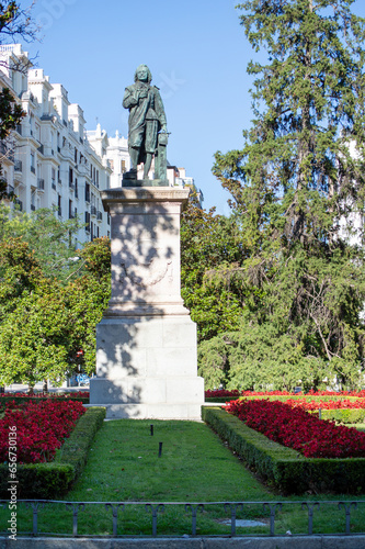 Velazquez statue near National Prado Museum in Madrid in Madrid, Spain photo