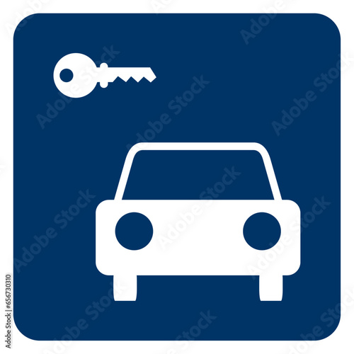  Vector graphic of sign indicating a car rental station