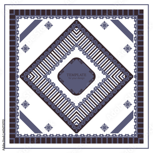 Template for your design with ornamental elements decor for packing, banner, flyer and print design. Workpiece for your design.	
