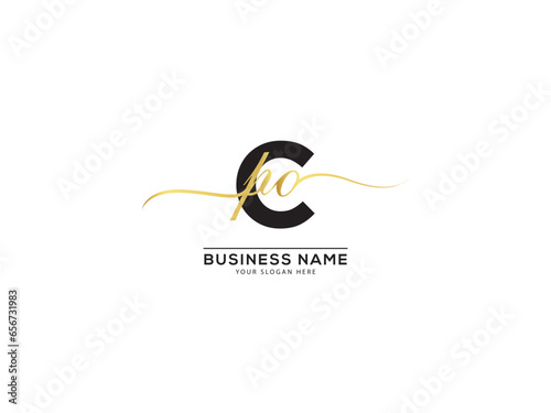 Monogram Cpo c p o Typography Signature Logo