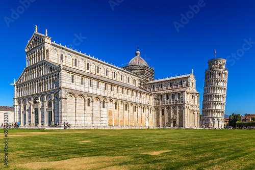 Pisa, Italy. Leaning Tower (1173 - 1360), Cathedral of Santa Maria Assunta (1064 - 1118) - UNESCO World Heritage Site
