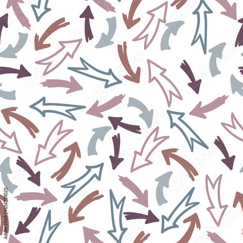 seamless pattern with arrows of different colors. Pointer. Wallpaper. gift paper. Simple pattern  Stationery. Vector illustration.