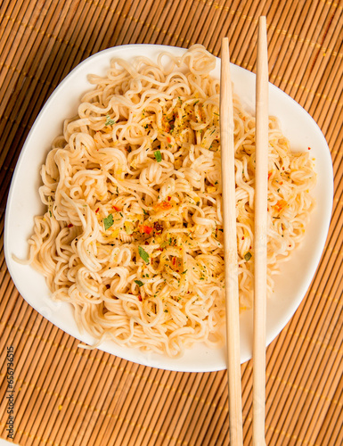 Chinese instant noodles. Fast food concept.