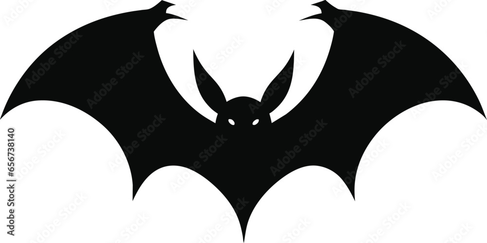 bat silhouette isolated black on white background Stock Vector | Adobe ...