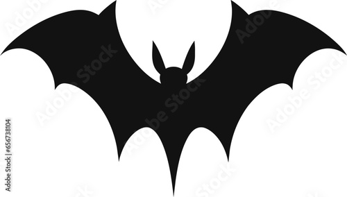 bat flat illustration isolated on white. halloween and mystic forest series