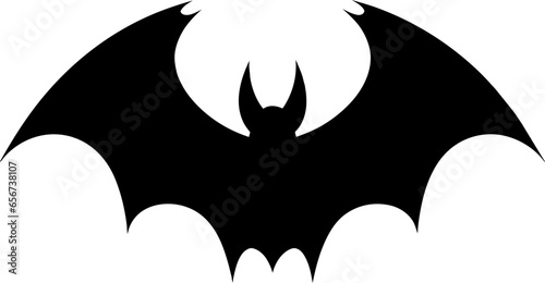 bat flat illustration isolated on white. halloween and mystic forest series