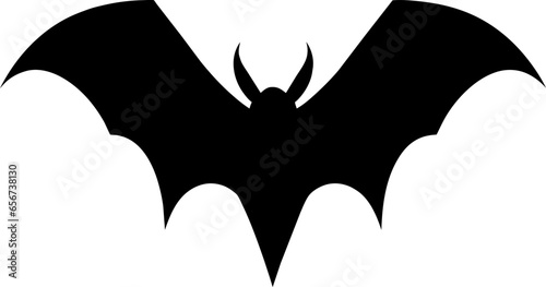 bat flat illustration isolated on white. halloween and mystic forest series
