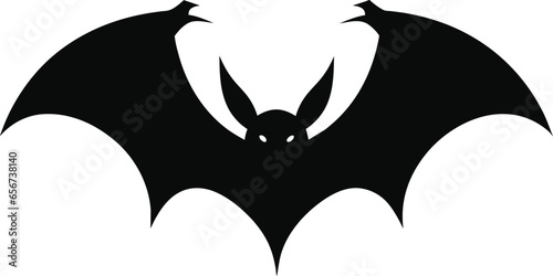 bat silhouette isolated black on white background