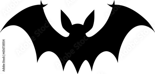 Bat Silhouette - Black flying bat silhouette isolated on white background