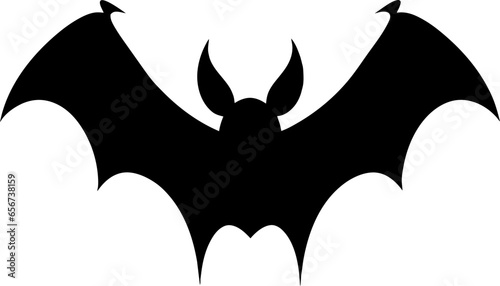 Bat Silhouette - Black flying bat silhouette isolated on white background