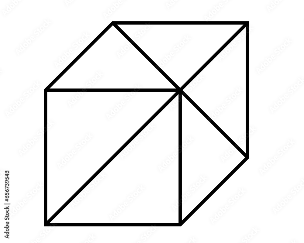 Logo ilustracja graniastosłup figura geometryczna - obrazy, fototapety, plakaty 