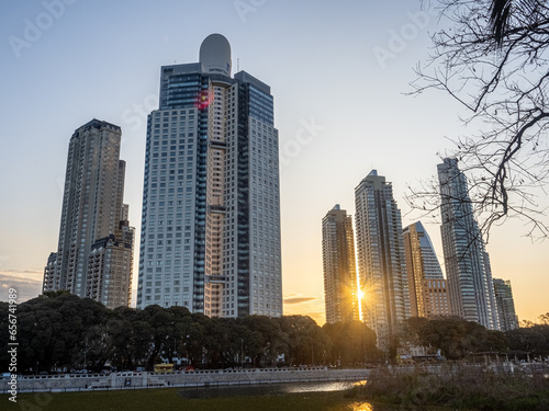 Buenos Aires al atardecer desde Puero Madero