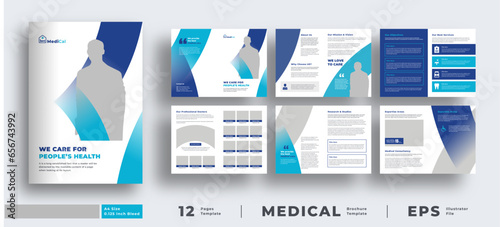 Medical health care brochure, company or business profile brochure template