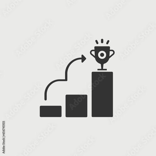  business goal success vector icon illustration sign