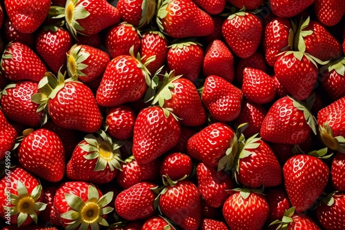 Fresh, Real, 1000 Strawberries: A Seamless Top View Extravaganza