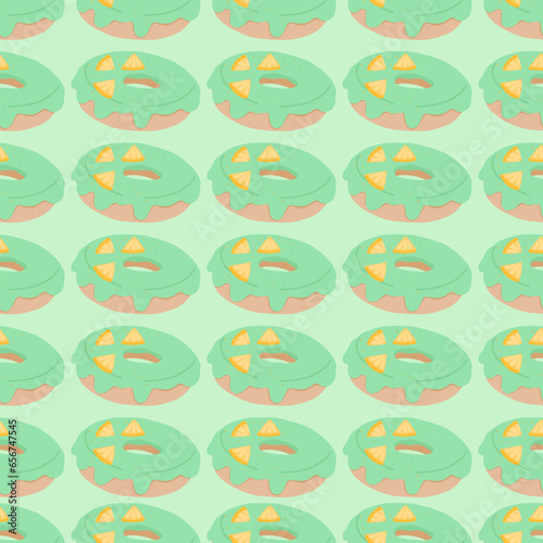 Seamless pattern with glazed donuts