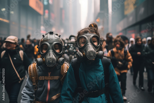 Communities facing chronic air pollution, as they adapt by wearing masks 