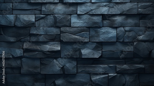 Realistic black stone wall background texture, 3D render minimalist stone texture backdrop for presentation, banner, wallpaper