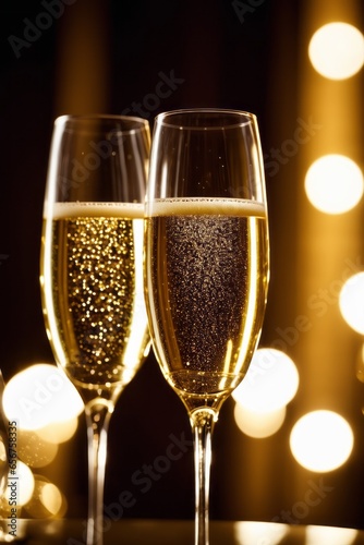 Champagne glasses at new years party