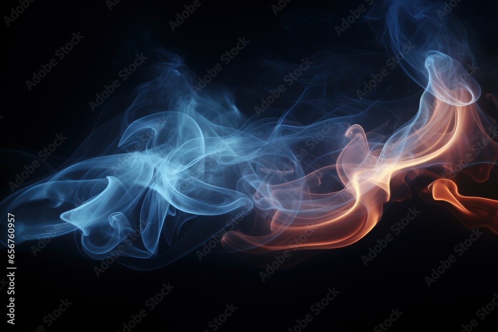 Obraz premium Multi-colored smoke on a dark background