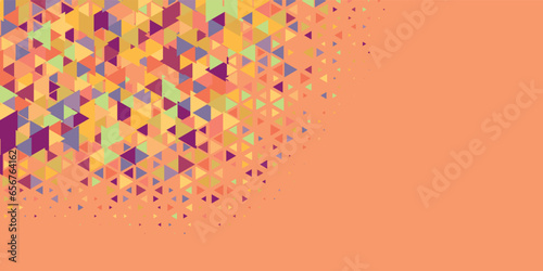  Multicolored abstract Triangle background with variety of triangular shapes and colors, triangles or concave with Copy space 