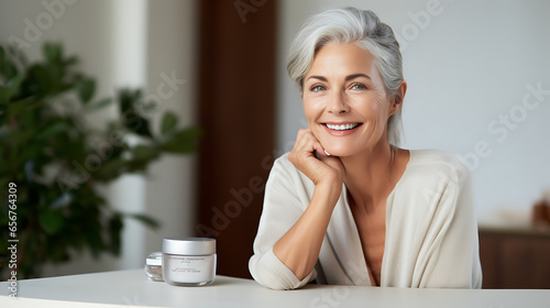 portrait of a woman, skin care, grace and charm of a mature woman whose ageless skin reflects her vibrant spirit example of the beauty found in self-confidence and self-expression, elegance, ageless