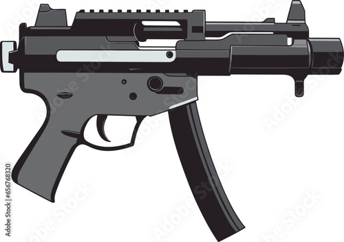 A vector of a firearm on a white background