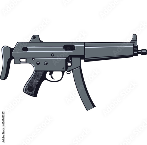 A vector of a firearm on a white background