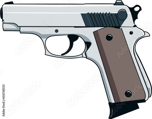 A vector of a firearm on a white background