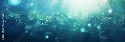 underwater world background with lightleaks bubbles and bokeh © W&S Stock