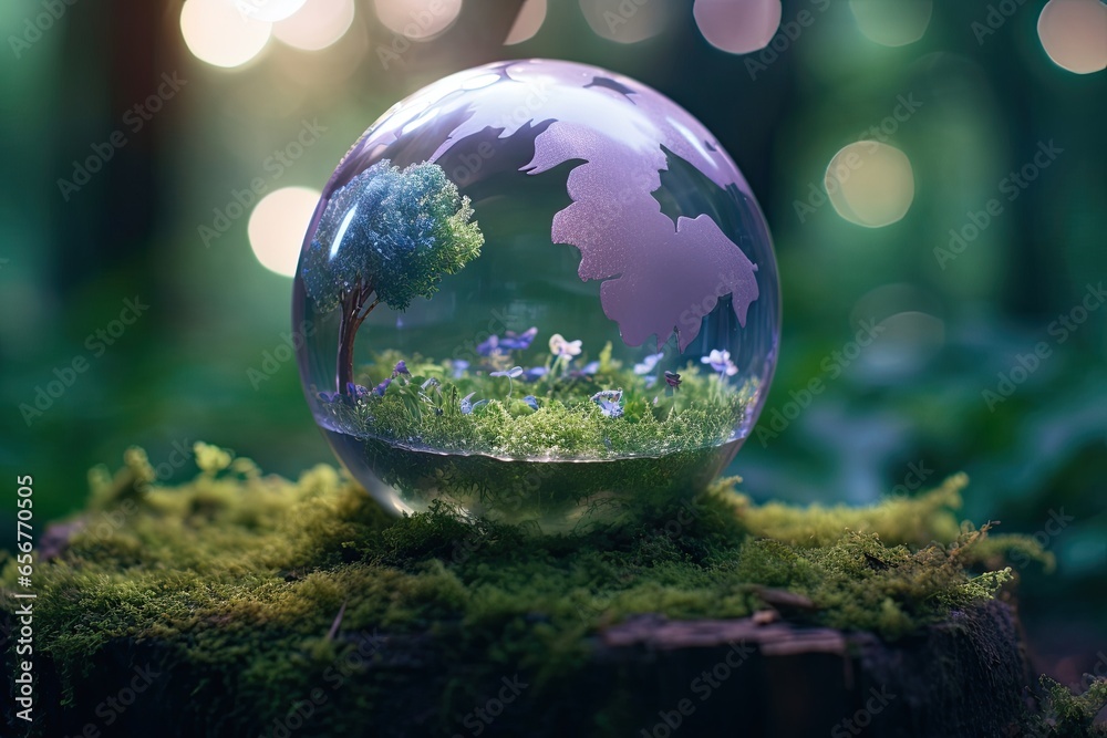 Environmental crystal globe design concept