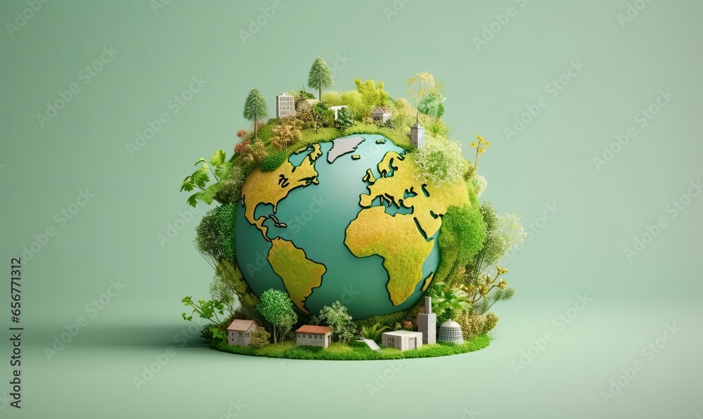 Environmental crystal globe design concept Environmental crystal globe design concept
