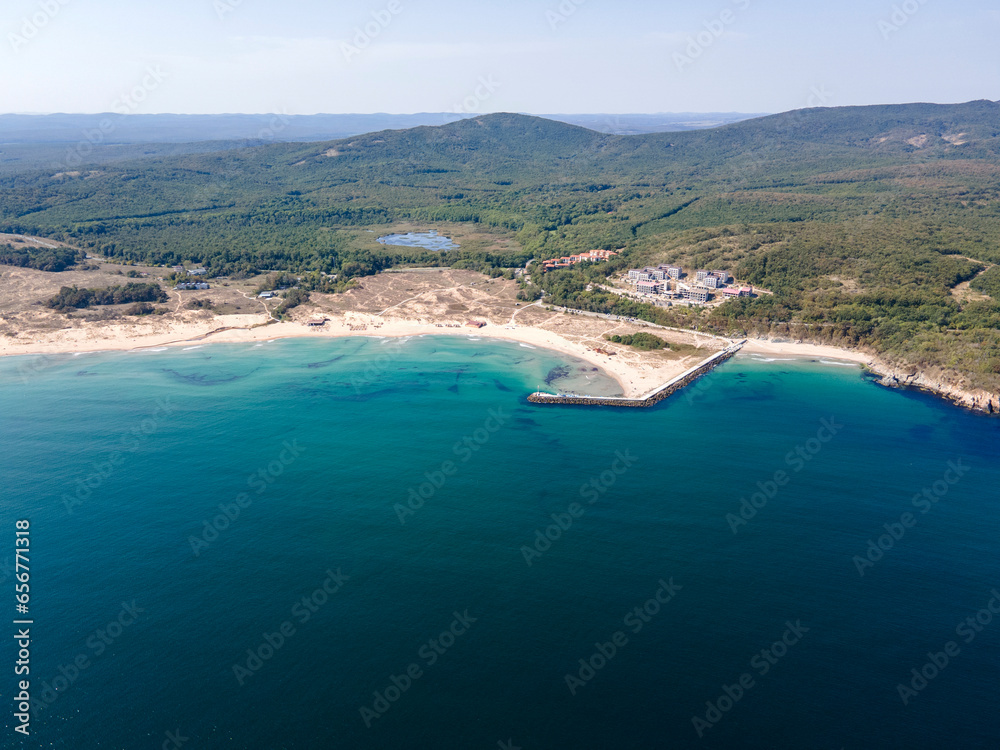 Aerial view of Arkutino beach, Bulgaria