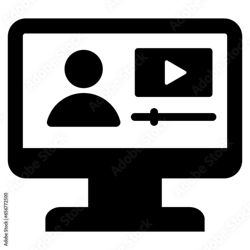 Video Course Glyph Icon