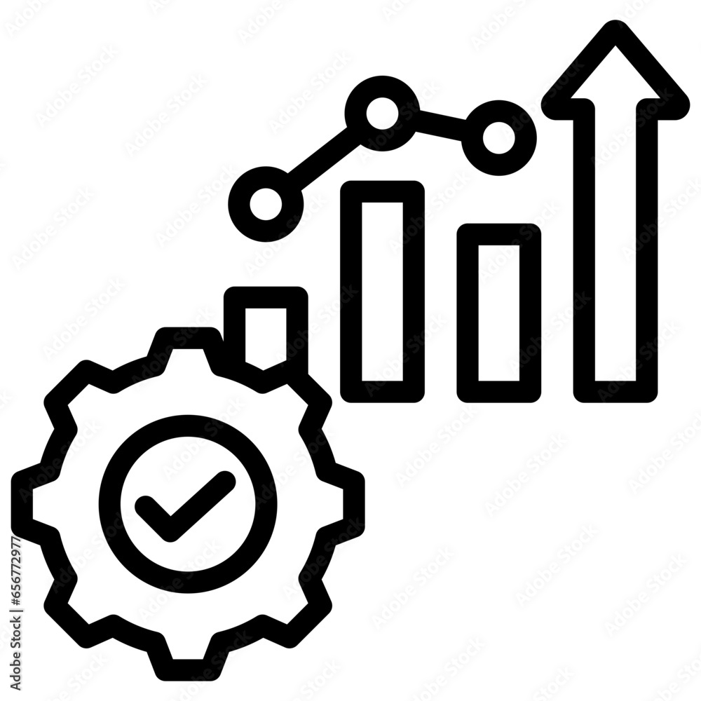 Productivity Growth Outline Icon Productivity Growth Outline Icon