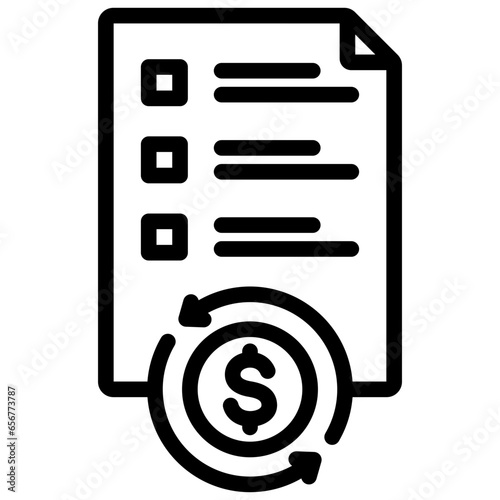 Total Cost Outline Icon