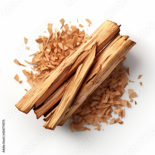 Wallpaper Mural A heap of wood shavings on a clean white surface Torontodigital.ca