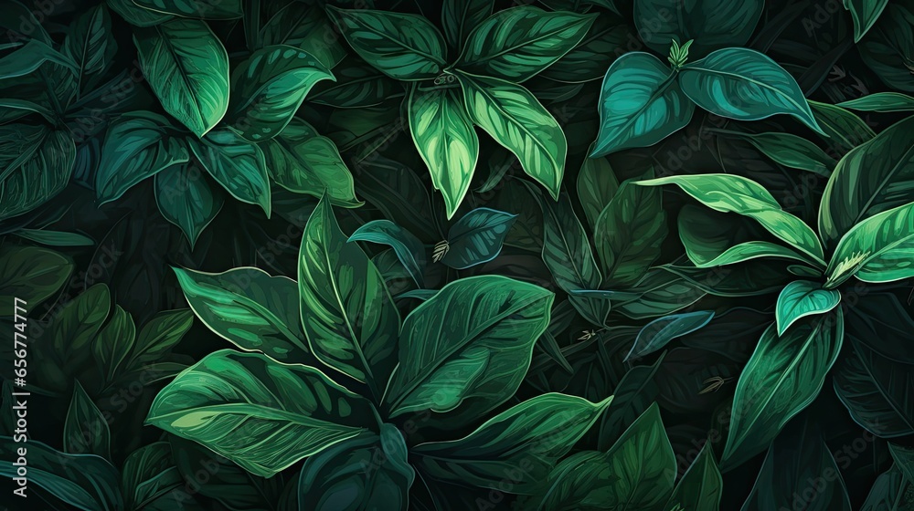 Green leaves background illustration 