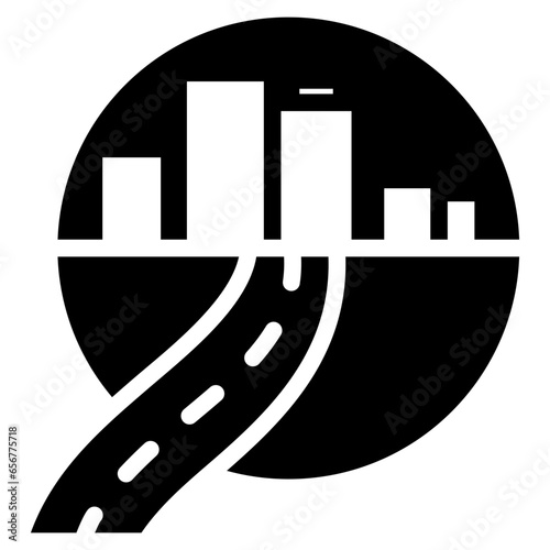 Roads Glyph Icon