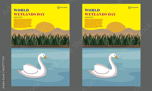 Simple flat victor World Wetlands Day design