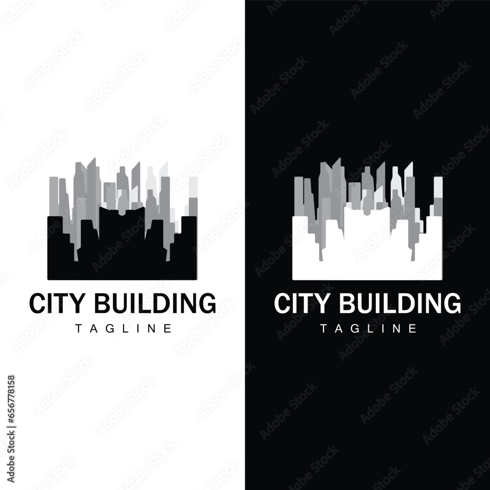 Skyline Building Logo, Simple Modern Design Vector Illustrator Template